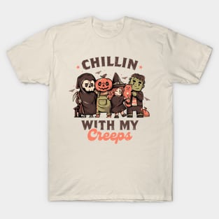 Chilling With My Creeps - Cute Funny Evil Halloween Gift T-Shirt